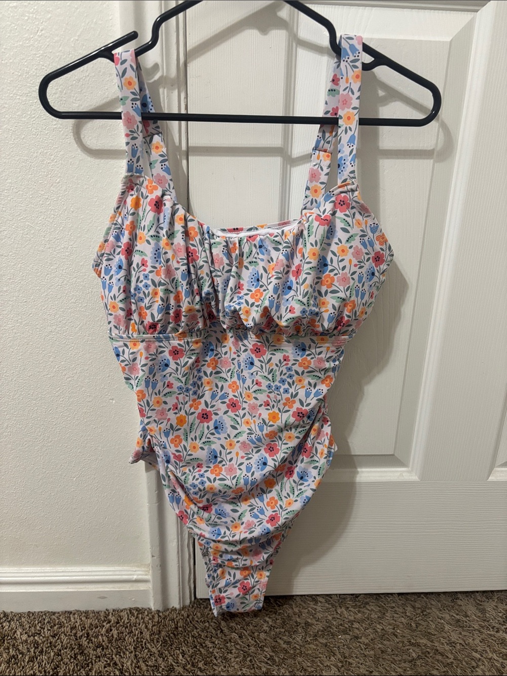 Girls Floral One-Piece Swimsuit - Pink/Blue Floral